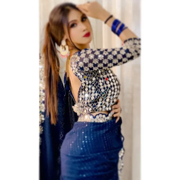 Navy_Blue_Georgette_Premium_&_Elegant_Saree_With_Unstiched_Blouse_For_Women