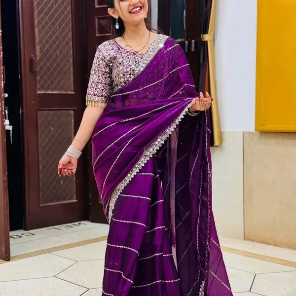 Wine_Jimmy_Choo_Premium_&_Elegant_Saree_With_Unstiched_Blouse_For_Women