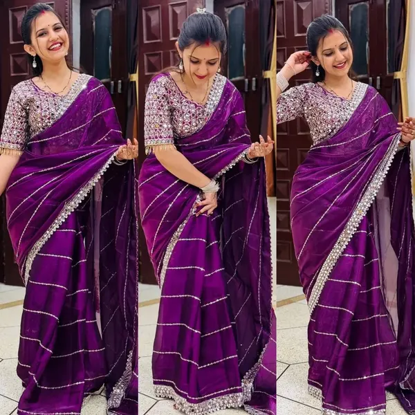 Wine_Jimmy_Choo_Premium_&_Elegant_Saree_With_Unstiched_Blouse_For_Women
