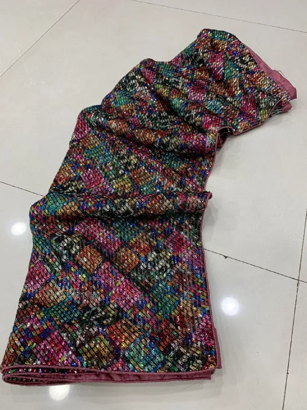 Multicolor_Imported_Fabric_Premium_&_Elegant_Saree_With_Unstiched_Blouse_For_Women