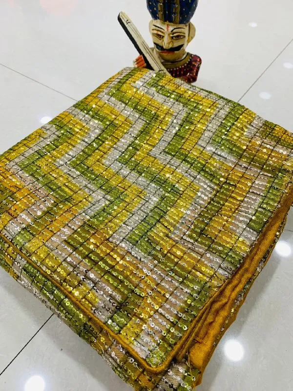 Yellow_Imported_Fabric_Premium_&_Elegant_Saree_With_Unstiched_Blouse_For_Women