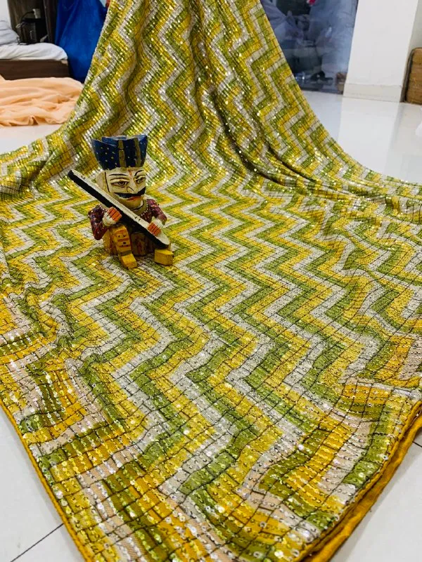Yellow_Imported_Fabric_Premium_&_Elegant_Saree_With_Unstiched_Blouse_For_Women
