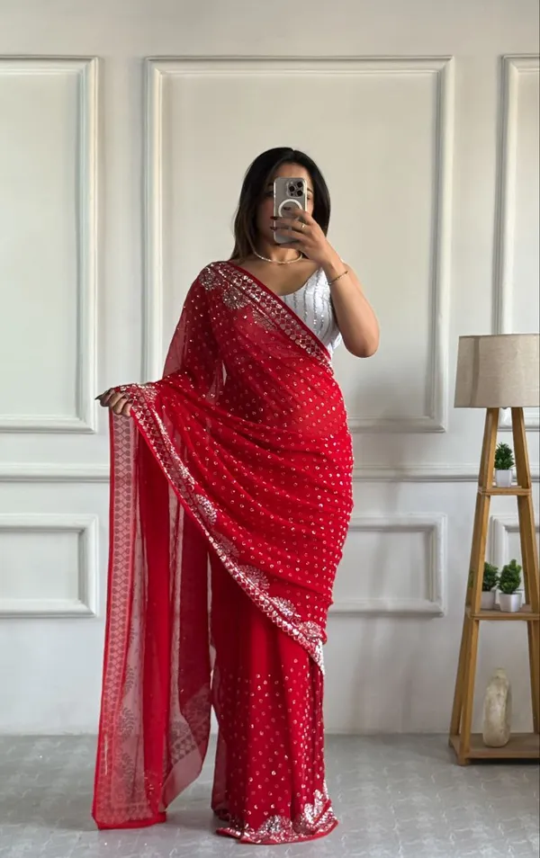 Red_Georgette_Premium_&_Elegant_Saree_With_Unstiched_Blouse_For_Women