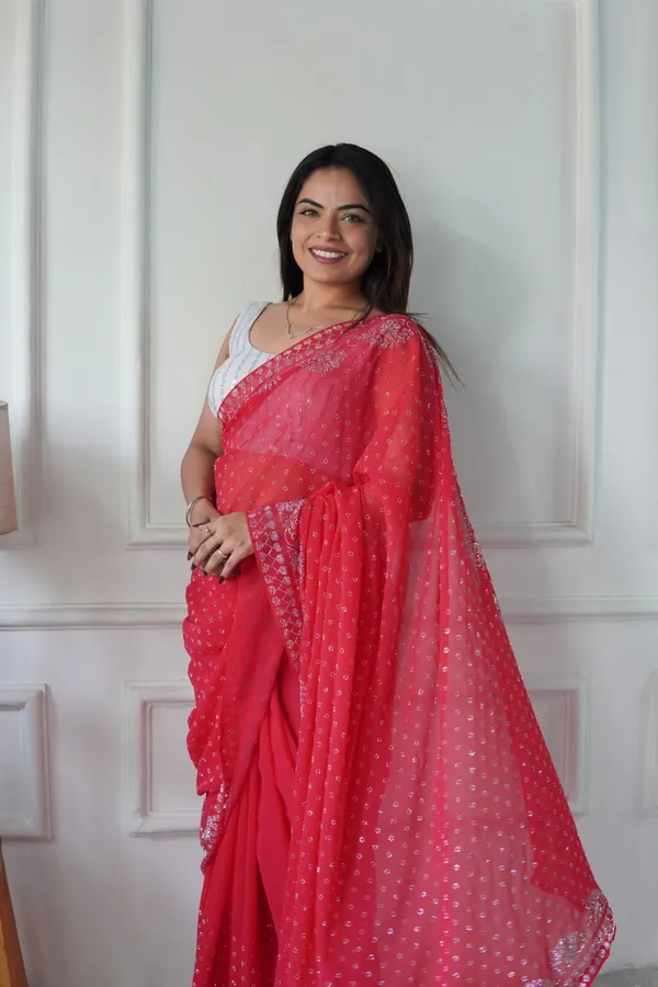 Red_Georgette_Premium_&_Elegant_Saree_With_Unstiched_Blouse_For_Women