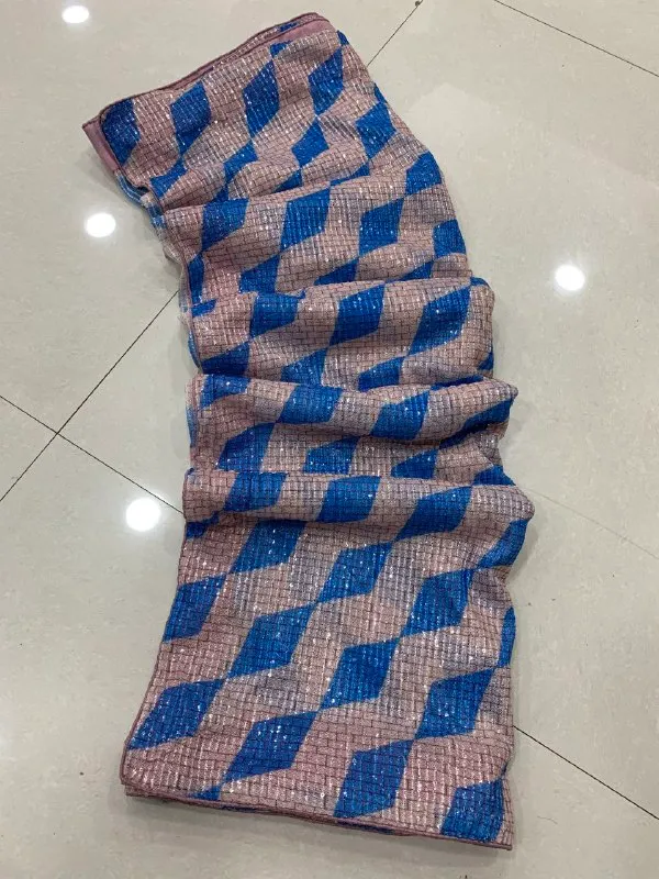Blue_Imported_Fabric_Premium_&_Elegant_Saree_With_Unstiched_Blouse_For_Women