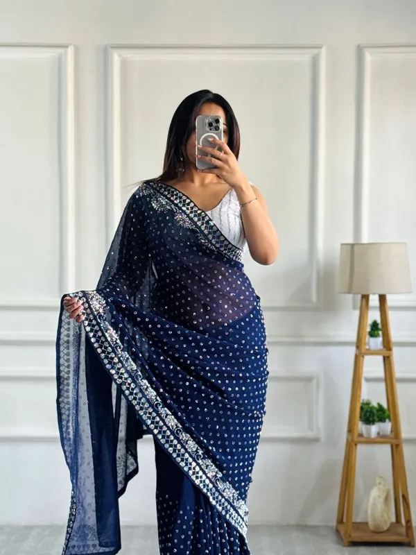 Navy_Blue_Georgette_Premium_&_Elegant_Saree_With_Unstiched_Blouse_For_Women