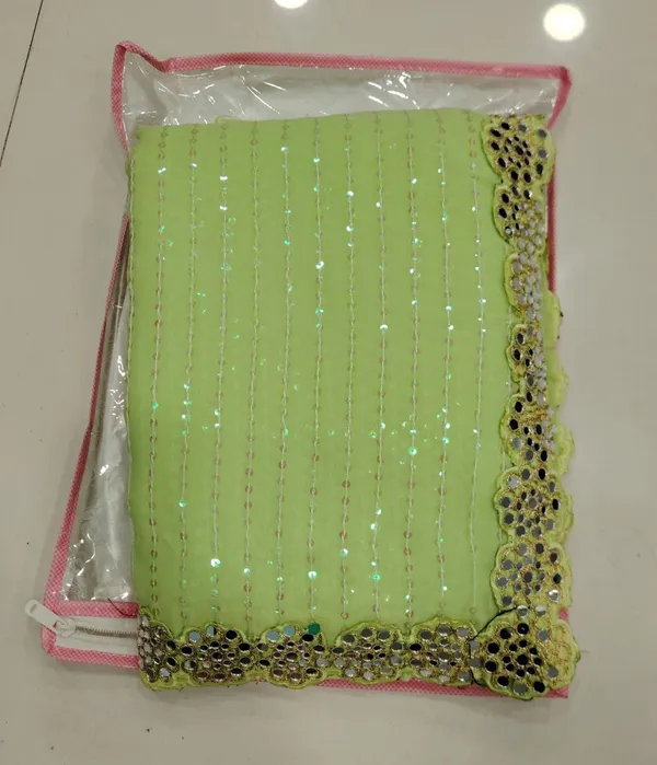 Light_Pista_Georgette_Premium_&_Elegant_Saree_With_Unstiched_Blouse_For_Women