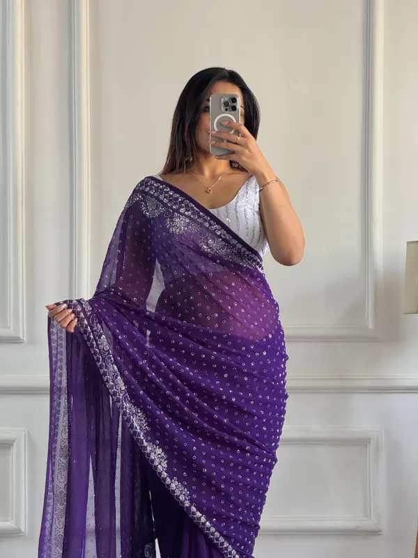 Purple_Georgette_Premium_&_Elegant_Saree_With_Unstiched_Blouse_For_Women