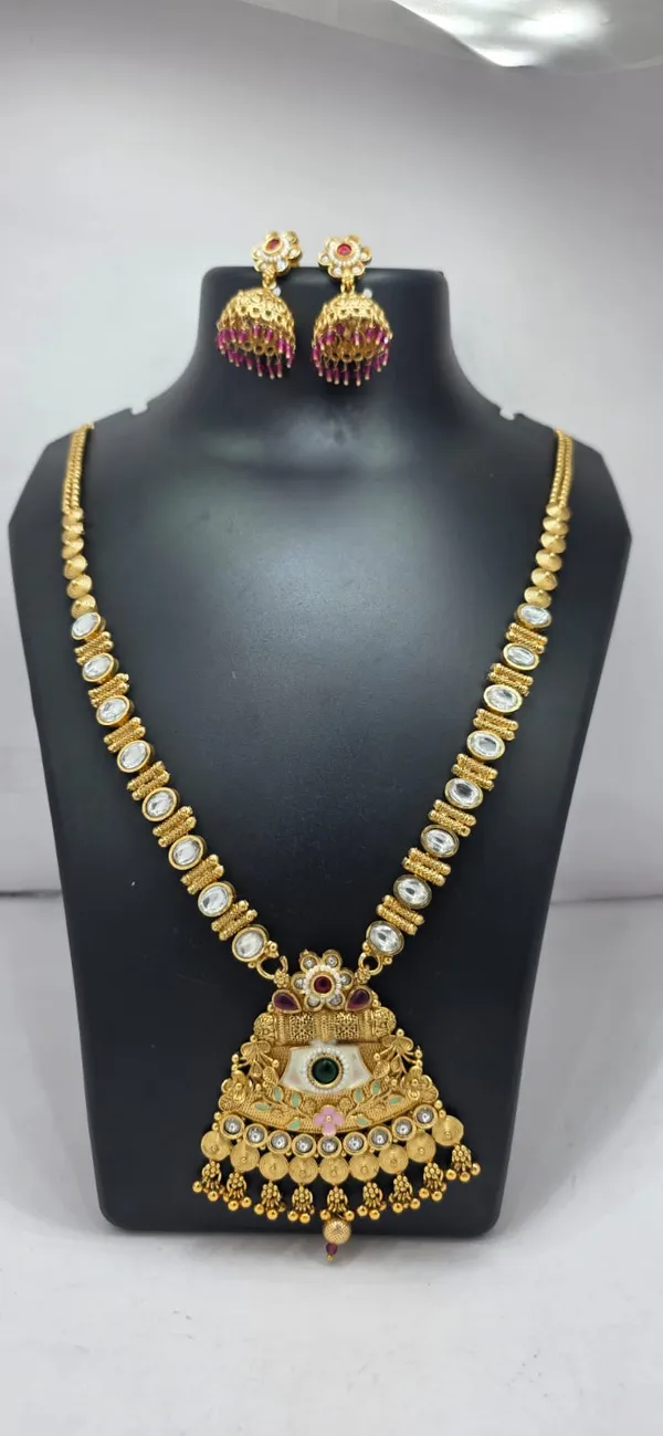 Multicolor_&_Golden_Brass_Premium_&_Elegant_Traditional_Rajwadi_Long_Necklace_For_Women_&_Girls