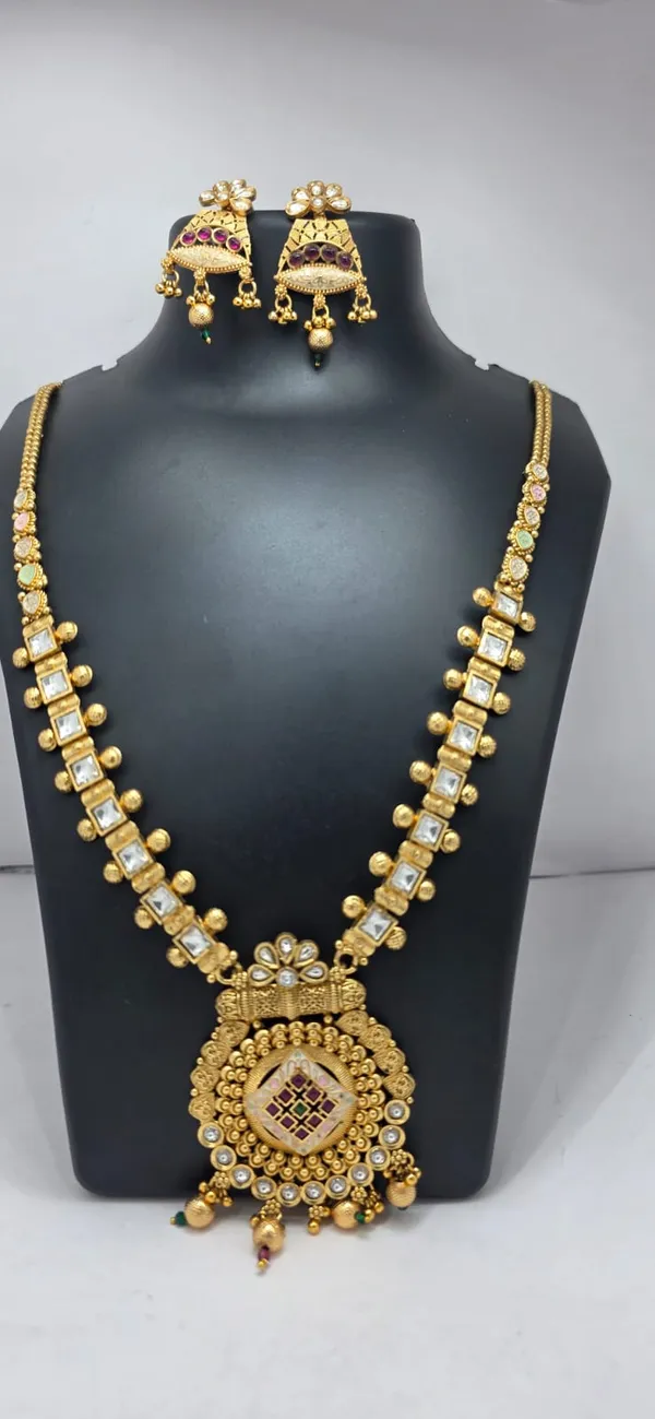 Multicolor_&_Golden_Brass_Premium_&_Elegant_Traditional_Rajwadi_Long_Necklace_For_Women_&_Girls