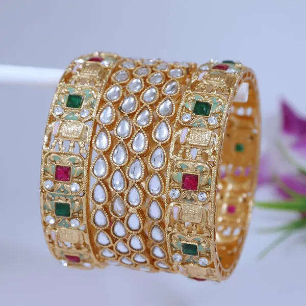 Multicolor_&_Golden_Brass_Premium_&_Elegant_Traditional_Kundan_Bangles_For_Women_&_Girls_(Set_Of_6)