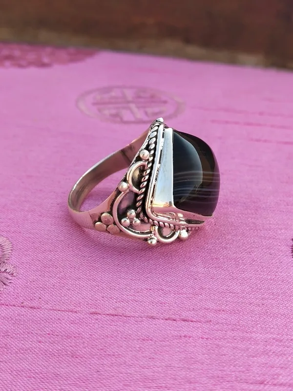 Silver_&_Black_Sterling_Silver_925_Premium_&_Elegant_Boho_Ring_For_Girls_&_Women