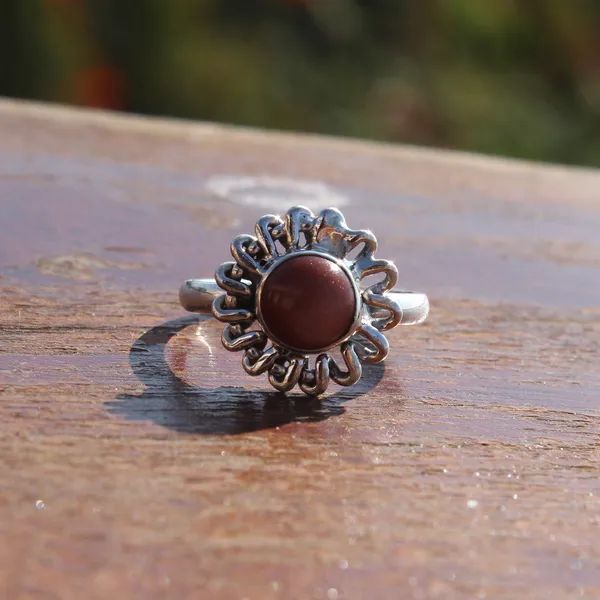 Silver_&_Brown_Sterling_Silver_925_Premium_&_Elegant_Boho_Ring_For_Girls_&_Women