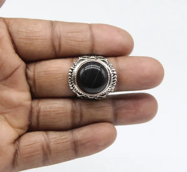 Silver_&_Black_Sterling_Silver_925_Premium_&_Elegant_Statement_Ring_For_Girls_&_Women