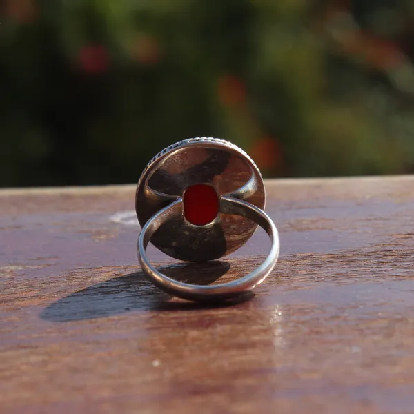 Silver_&_Red_Sterling_Silver_925_Premium_&_Elegant_Boho_Ring_For_Girls_&_Women