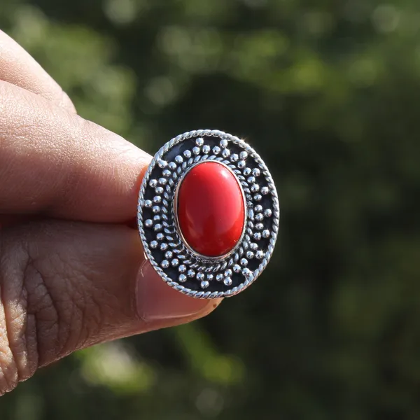 Silver_&_Red_Sterling_Silver_925_Premium_&_Elegant_Boho_Ring_For_Girls_&_Women
