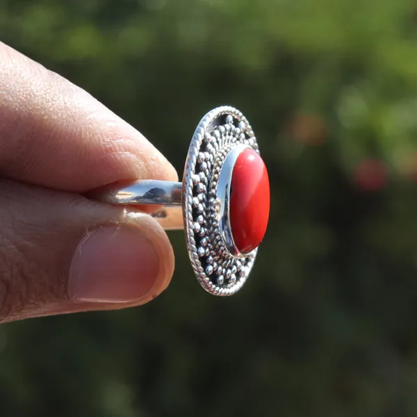 Silver_&_Red_Sterling_Silver_925_Premium_&_Elegant_Boho_Ring_For_Girls_&_Women