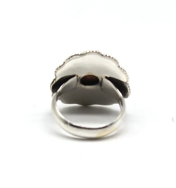 Silver_&_Orange_Sterling_Silver_925_Premium_&_Elegant_Boho_Ring_For_Girls_&_Women