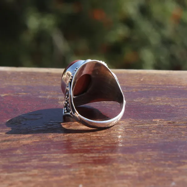 Silver_&_Brown_Sterling_Silver_925_Premium_&_Elegant_Boho_Ring_For_Girls_&_Women