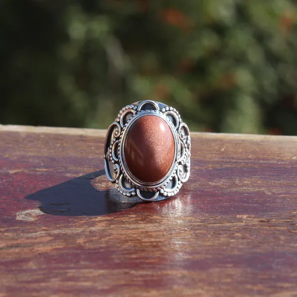 Silver_&_Brown_Sterling_Silver_925_Premium_&_Elegant_Boho_Ring_For_Girls_&_Women
