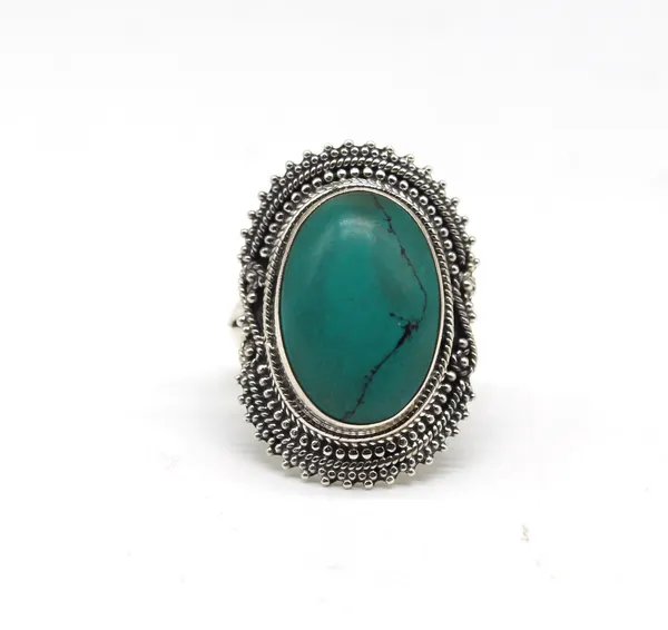 Silver_&_Green_Sterling_Silver_925_Premium_&_Elegant_Boho_Ring_For_Girls_&_Women