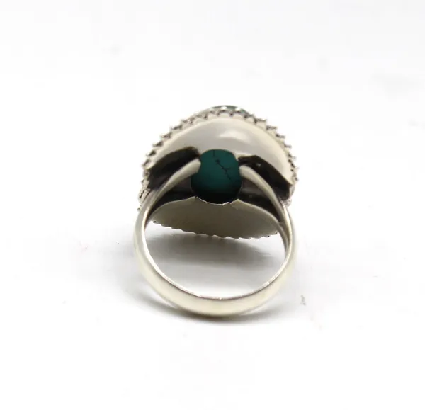 Silver_&_Green_Sterling_Silver_925_Premium_&_Elegant_Boho_Ring_For_Girls_&_Women