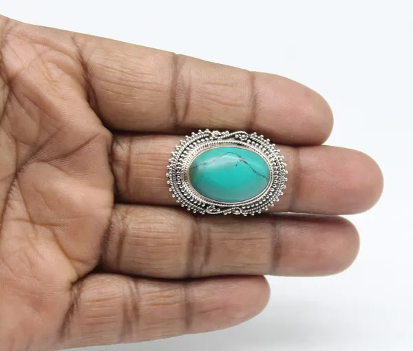 Silver_&_Green_Sterling_Silver_925_Premium_&_Elegant_Boho_Ring_For_Girls_&_Women