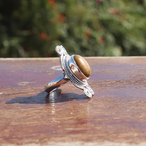 Silver_&_Brown_Sterling_Silver_925_Premium_&_Elegant_Boho_Ring_For_Girls_&_Women