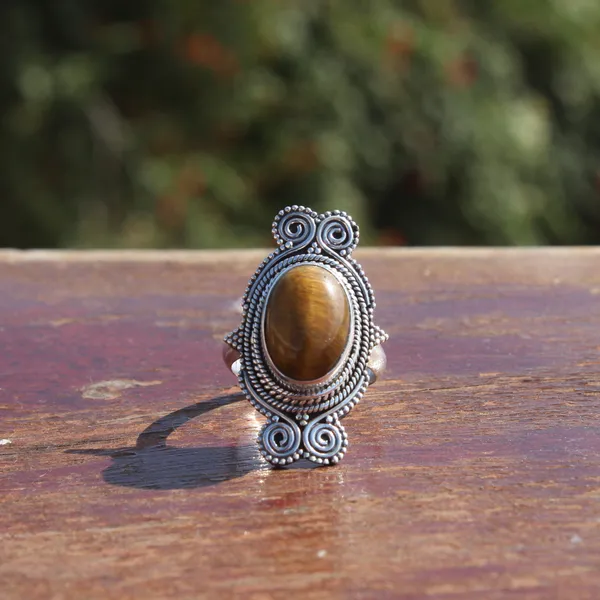 Silver_&_Brown_Sterling_Silver_925_Premium_&_Elegant_Boho_Ring_For_Girls_&_Women