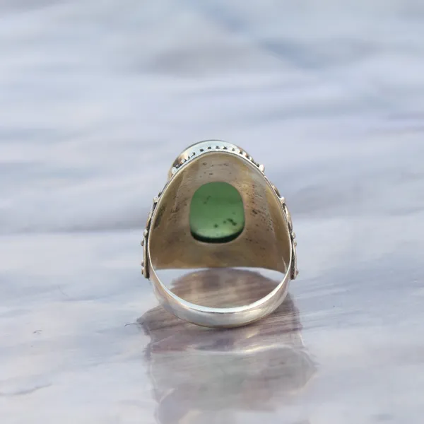 Silver_&_Green_Sterling_Silver_925_Premium_&_Elegant_Boho_Ring_For_Girls_&_Women