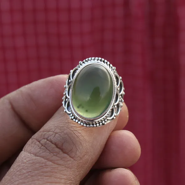 Silver_&_Green_Sterling_Silver_925_Premium_&_Elegant_Boho_Ring_For_Girls_&_Women