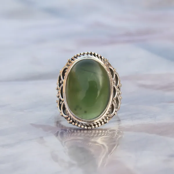 Silver_&_Green_Sterling_Silver_925_Premium_&_Elegant_Boho_Ring_For_Girls_&_Women