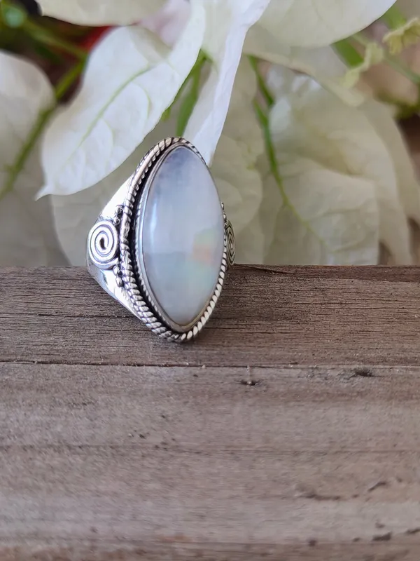 Silver_&_White_With_Blue_Sterling_Silver_925_Premium_&_Elegant_Boho_Ring_For_Girls_&_Women
