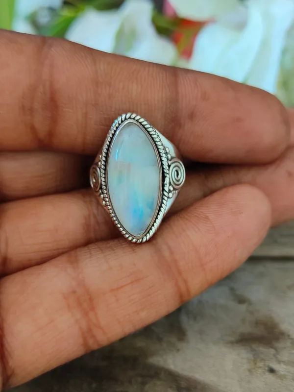 Silver_&_White_With_Blue_Sterling_Silver_925_Premium_&_Elegant_Boho_Ring_For_Girls_&_Women