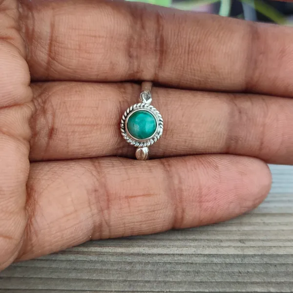 Silver_&_Green_Sterling_Silver_925_Premium_&_Elegant_Boho_Ring_For_Girls_&_Women