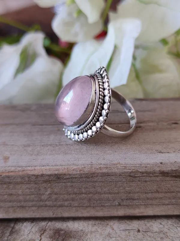 Silver_&_Pink_Sterling_Silver_925_Premium_&_Elegant_Boho_Ring_For_Girls_&_Women