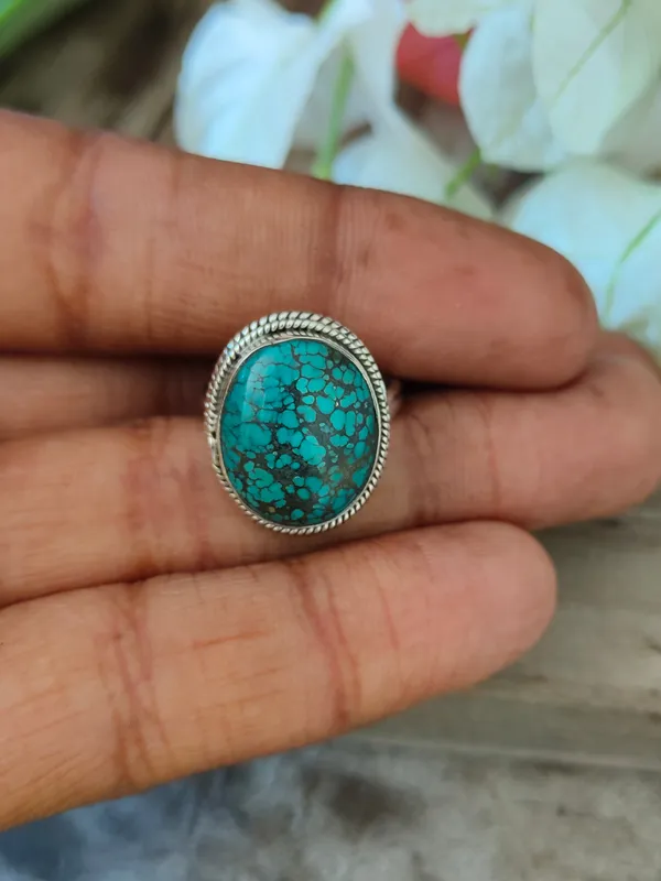 Silver_&_Green_Sterling_Silver_925_Premium_&_Elegant_Boho_Ring_For_Girls_&_Women