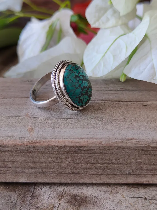 Silver_&_Green_Sterling_Silver_925_Premium_&_Elegant_Boho_Ring_For_Girls_&_Women