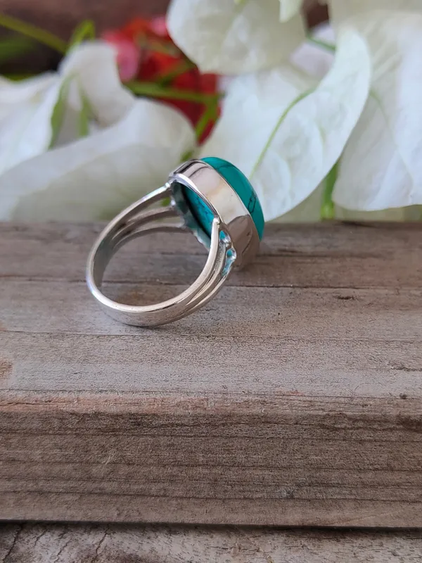 Silver_&_Green_Sterling_Silver_925_Premium_&_Elegant_Boho_Ring_For_Girls_&_Women