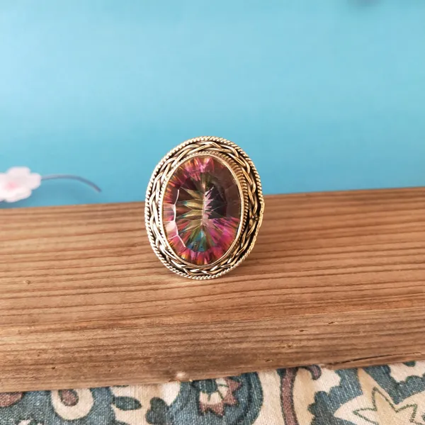 Silver_&_Multicolor_Sterling_Silver_925_Premium_&_Elegant_Boho_Ring_For_Girls_&_Women
