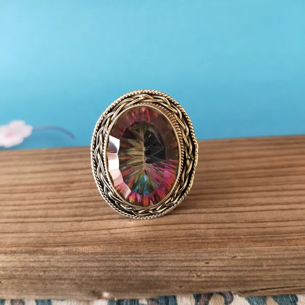 Silver_&_Multicolor_Sterling_Silver_925_Premium_&_Elegant_Boho_Ring_For_Girls_&_Women