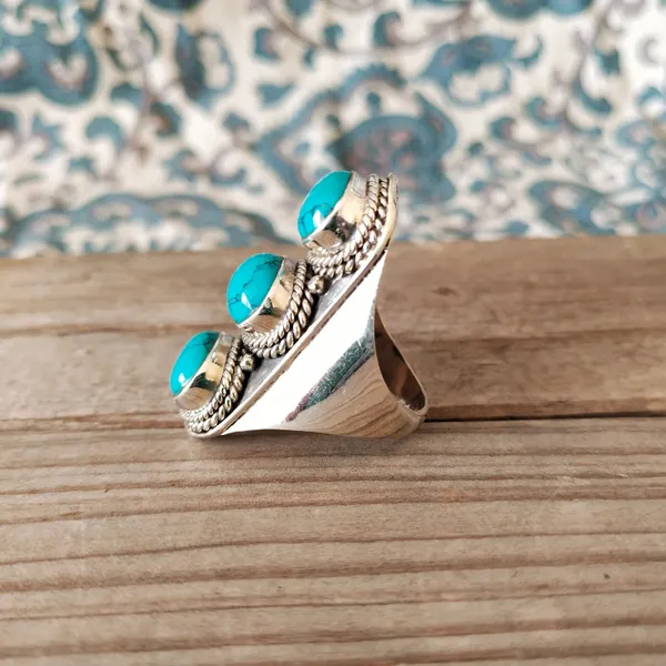 Silver_&_Green_Sterling_Silver_925_Premium_&_Elegant_Boho_Ring_For_Girls_&_Women