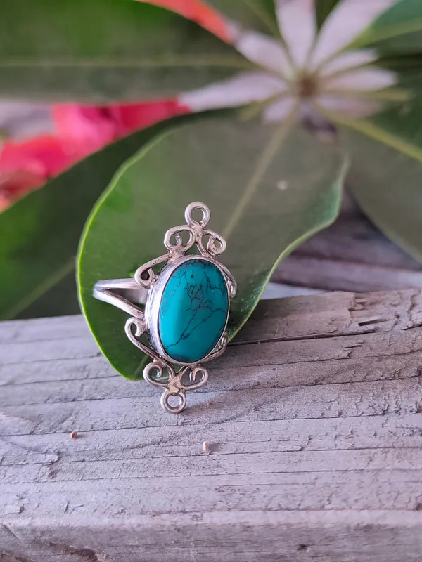 Silver_&_Green_Sterling_Silver_925_Premium_&_Elegant_Boho_Ring_For_Girls_&_Women