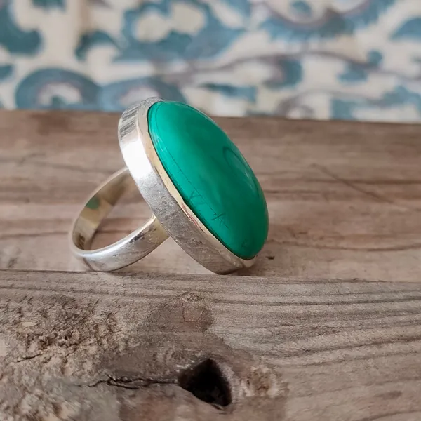 Silver_&_Green_Sterling_Silver_925_Premium_&_Elegant_Boho_Ring_For_Girls_&_Women
