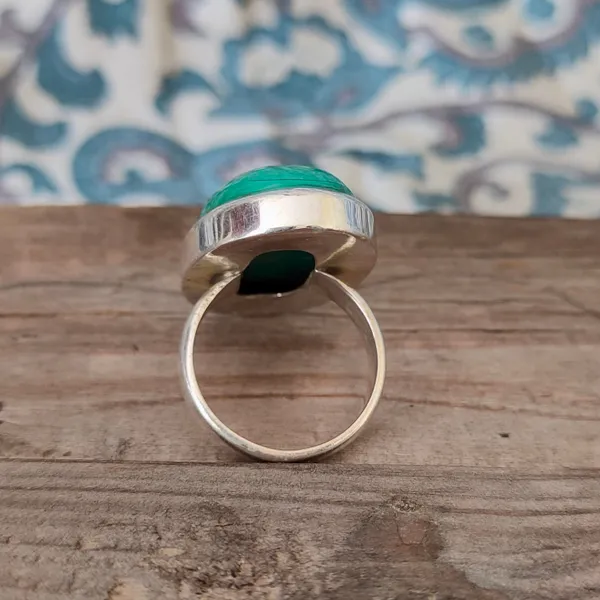 Silver_&_Green_Sterling_Silver_925_Premium_&_Elegant_Boho_Ring_For_Girls_&_Women