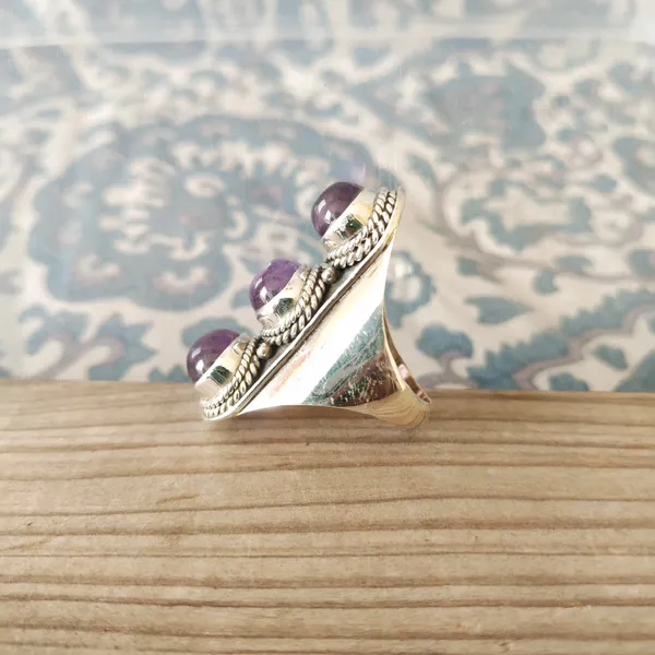 Silver_&_Purple_Sterling_Silver_925_Premium_&_Elegant_Boho_Ring_For_Girls_&_Women