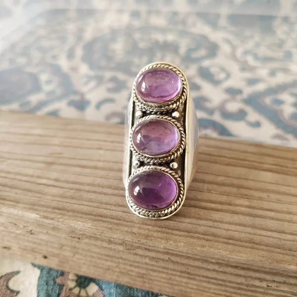 Silver_&_Purple_Sterling_Silver_925_Premium_&_Elegant_Boho_Ring_For_Girls_&_Women