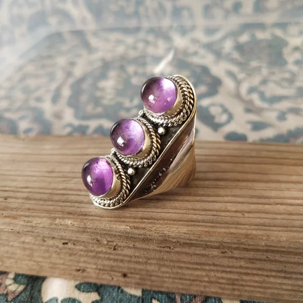 Silver_&_Purple_Sterling_Silver_925_Premium_&_Elegant_Boho_Ring_For_Girls_&_Women