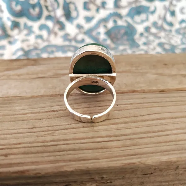 Silver_&_Green_Sterling_Silver_925_Premium_&_Elegant_Boho_Ring_For_Girls_&_Women