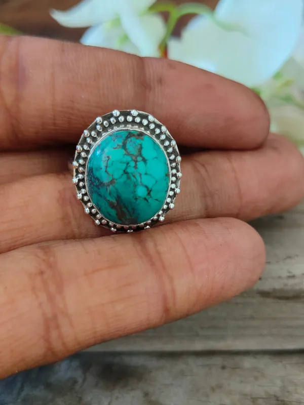 Silver_&_Green_Sterling_Silver_925_Premium_&_Elegant_Boho_Ring_For_Girls_&_Women
